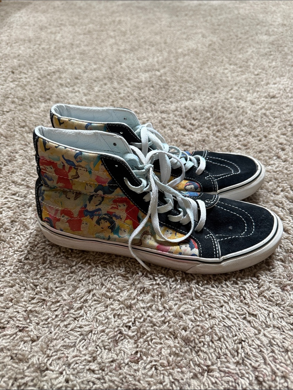 Disney Vans Princess High-Top Sneakers with Multicolor Character Print
